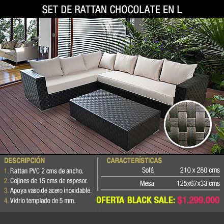 SET MODULAR DE RATTÁN CHOCOLATE